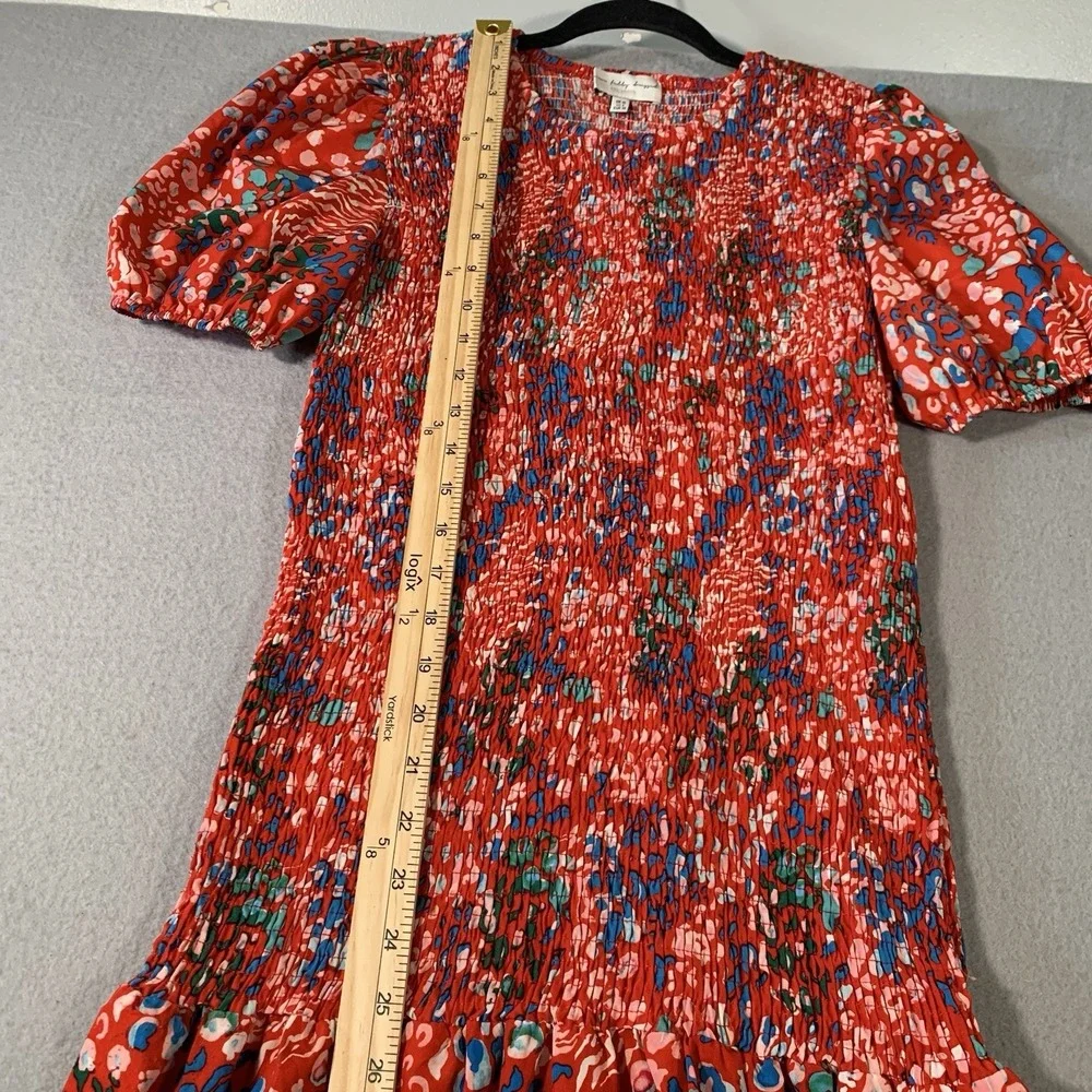 Never Fully Dressed Scarlett Red Cheetah Print Smocked‎ Dress Size 6 - Picture 3 of 8
